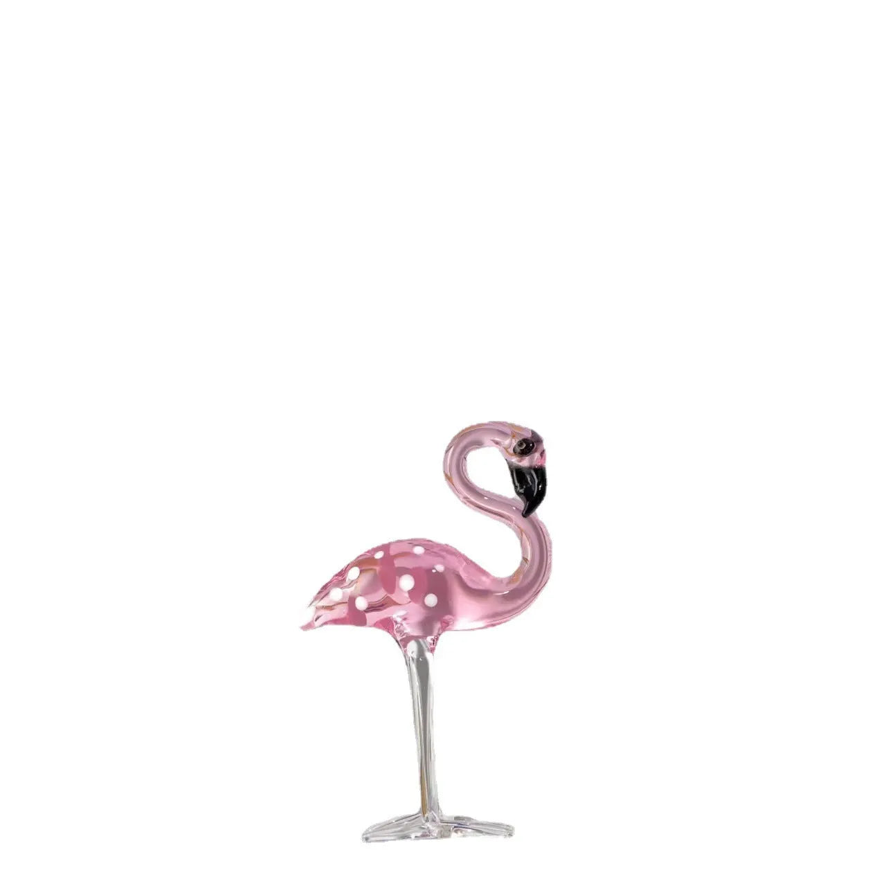 Pink crystal flamingo decorative sculpture for tabletop display in modern home décor