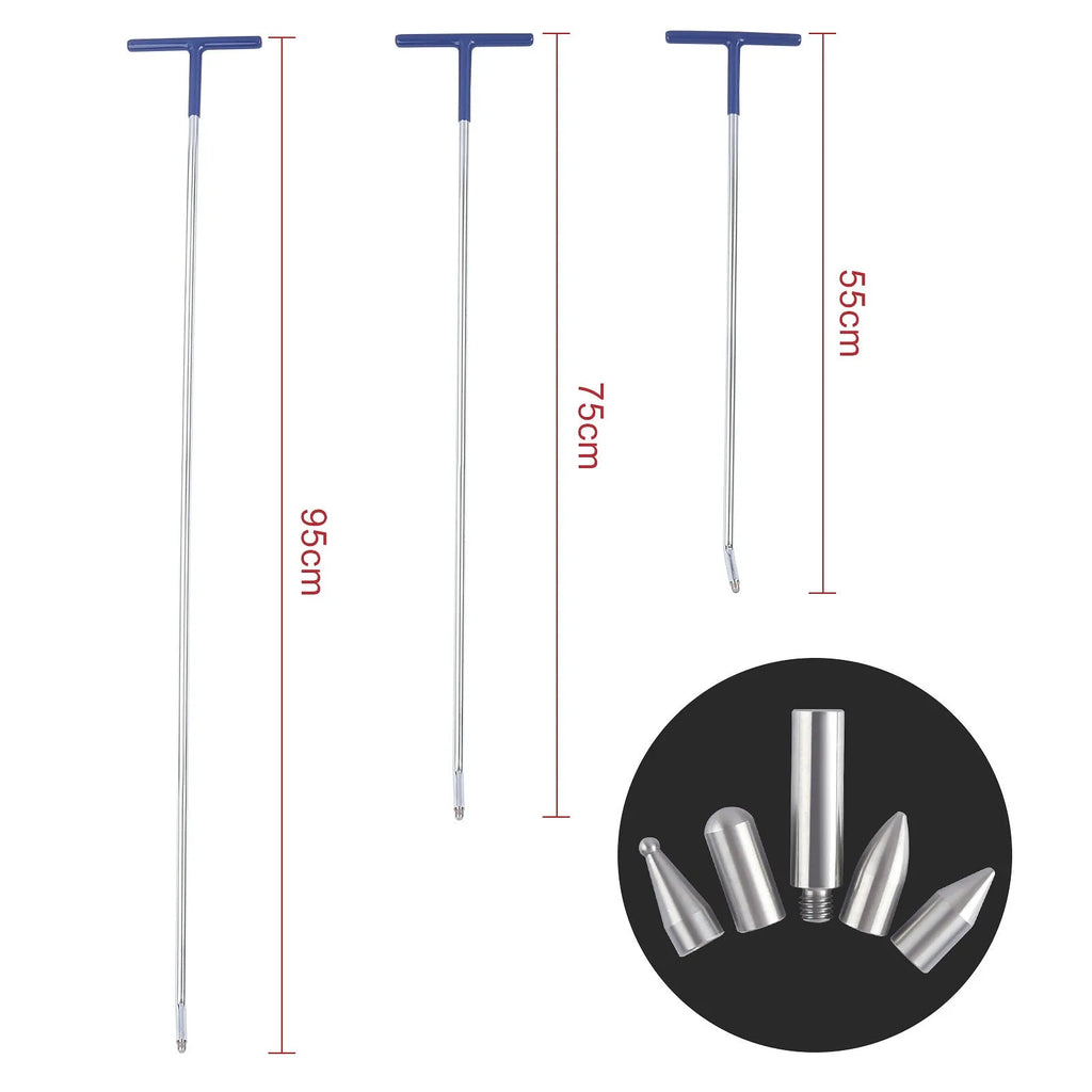 Three-piece alloy steel car dent repair tool set with hook and crowbar tools for automotive panel maintenance