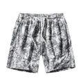 Men's camouflage pattern corduroy athletic shorts with straight leg cut and high waist