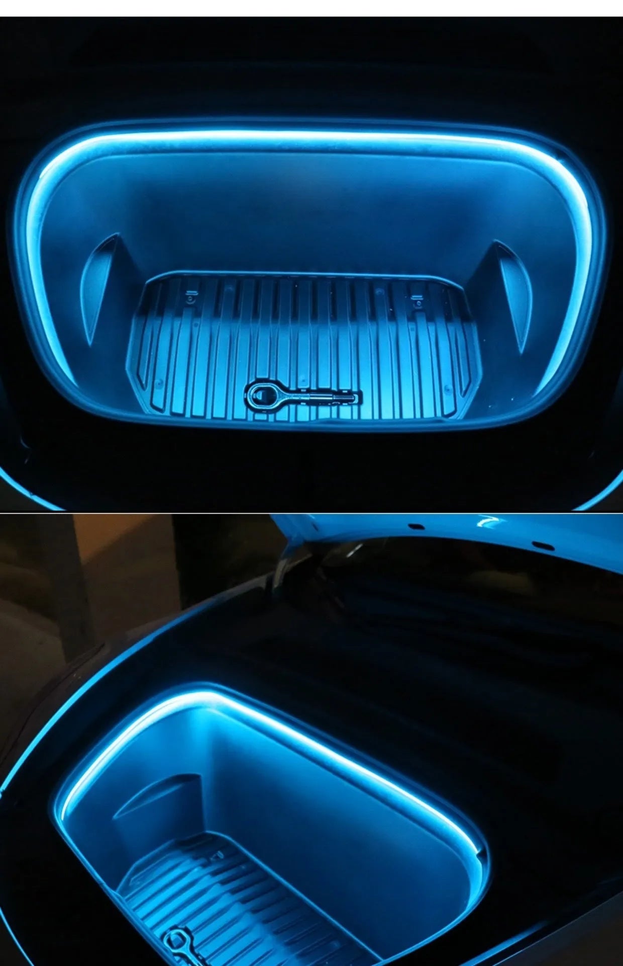 Tesla Model 3/Y front standby box ambient light kit with soft silicone light bar in three colour options