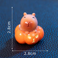 Eight cute Halloween capybara resin figurines including pumpkin, zombie, ghost, mummy, vampire, witch hat, little devil, skull