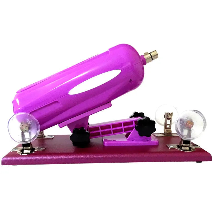Bobb women's automatic telescopic thrusting sex tool in purple colour showing 37cm length