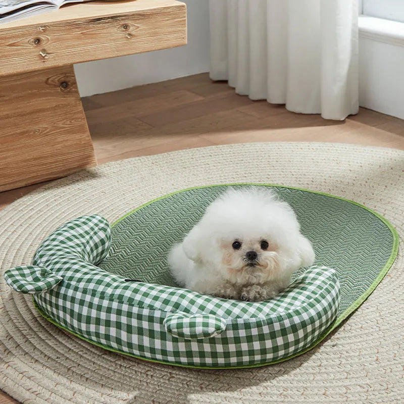 Green or yellow four-season pet cooling mat for small and medium dogs and cats in S M L XL sizes