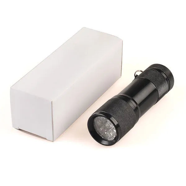 Black Smart Vein Locator medical device with aluminium alloy body and red LED light.