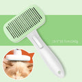 Automatic pet hair removal comb for dogs and cats in blue colour showing one-click button