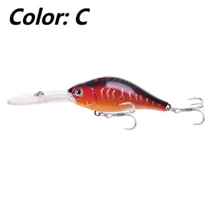 Little Fat Man deep diving minnow fishing lure in one of five colours, showing 10.5cm length.