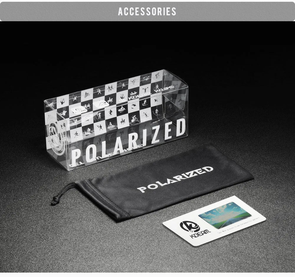 Polarized cycling sunglasses with ultralight TR90 frameless frame, windproof design, available in multiple colours