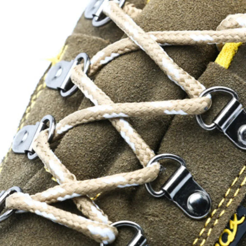 Bronze cow suede steel toe safety shoes with low-cut design and solid sole