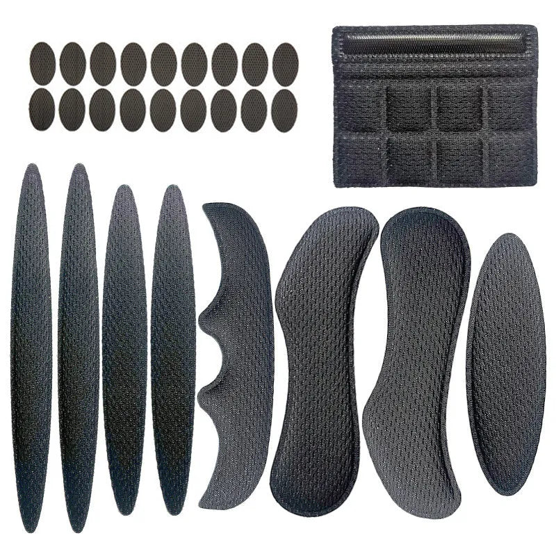 Cycling helmet lining sponge pad with Velcro chin pad, hot press molding, adult size 17-11 cm, blue colour