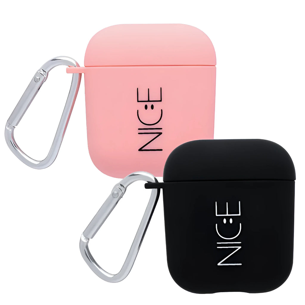 AirPods protective case cover in pink PC plastic with flower decorative design