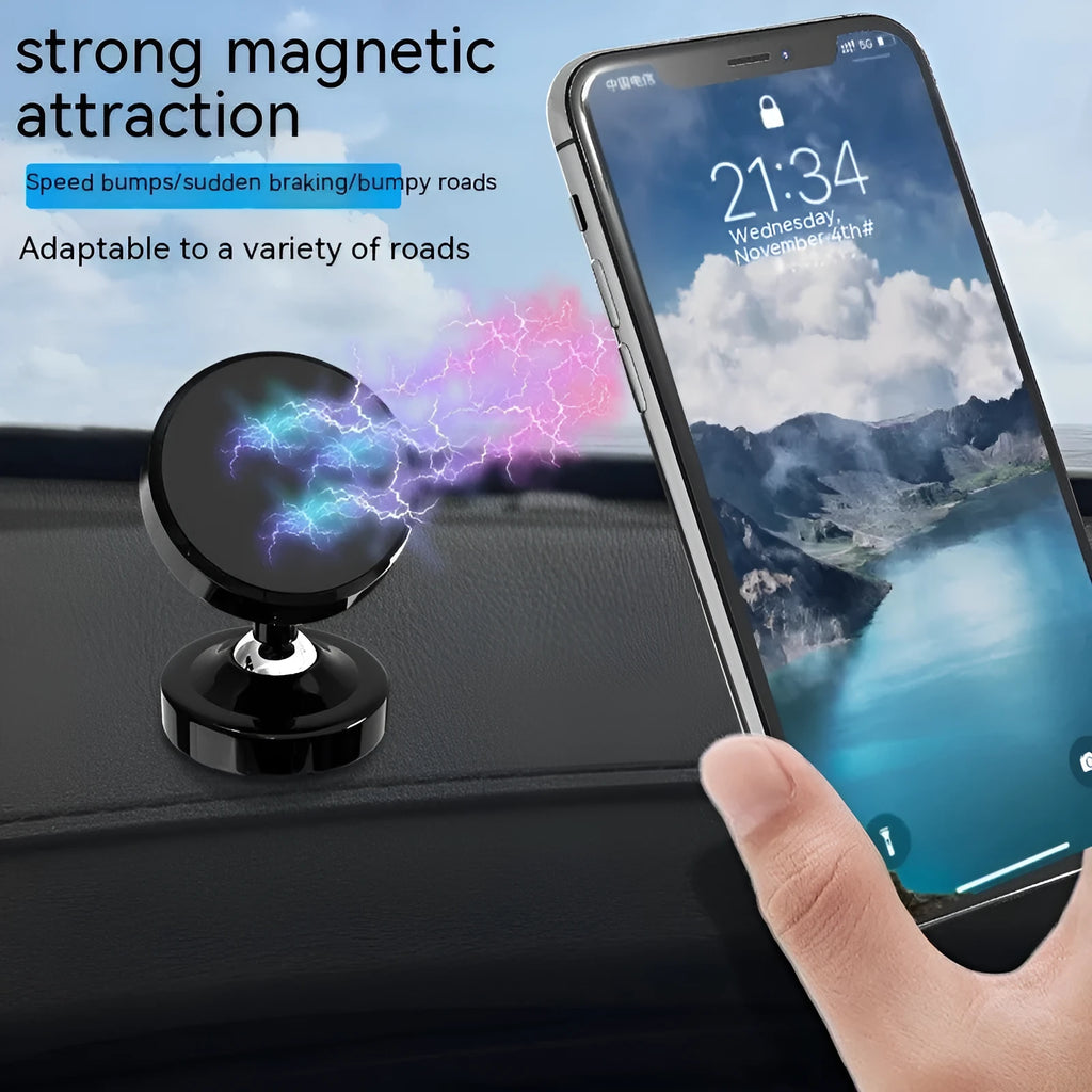Dot Magnetic Fixed Car Phone Holder zinc alloy air outlet mount 38x37x62mm bright black with magnetic patch