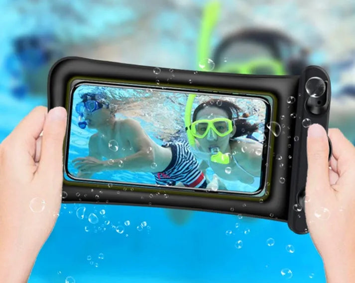 Double airbag mobile phone waterproof pouch with 45cm rope in multiple colour options