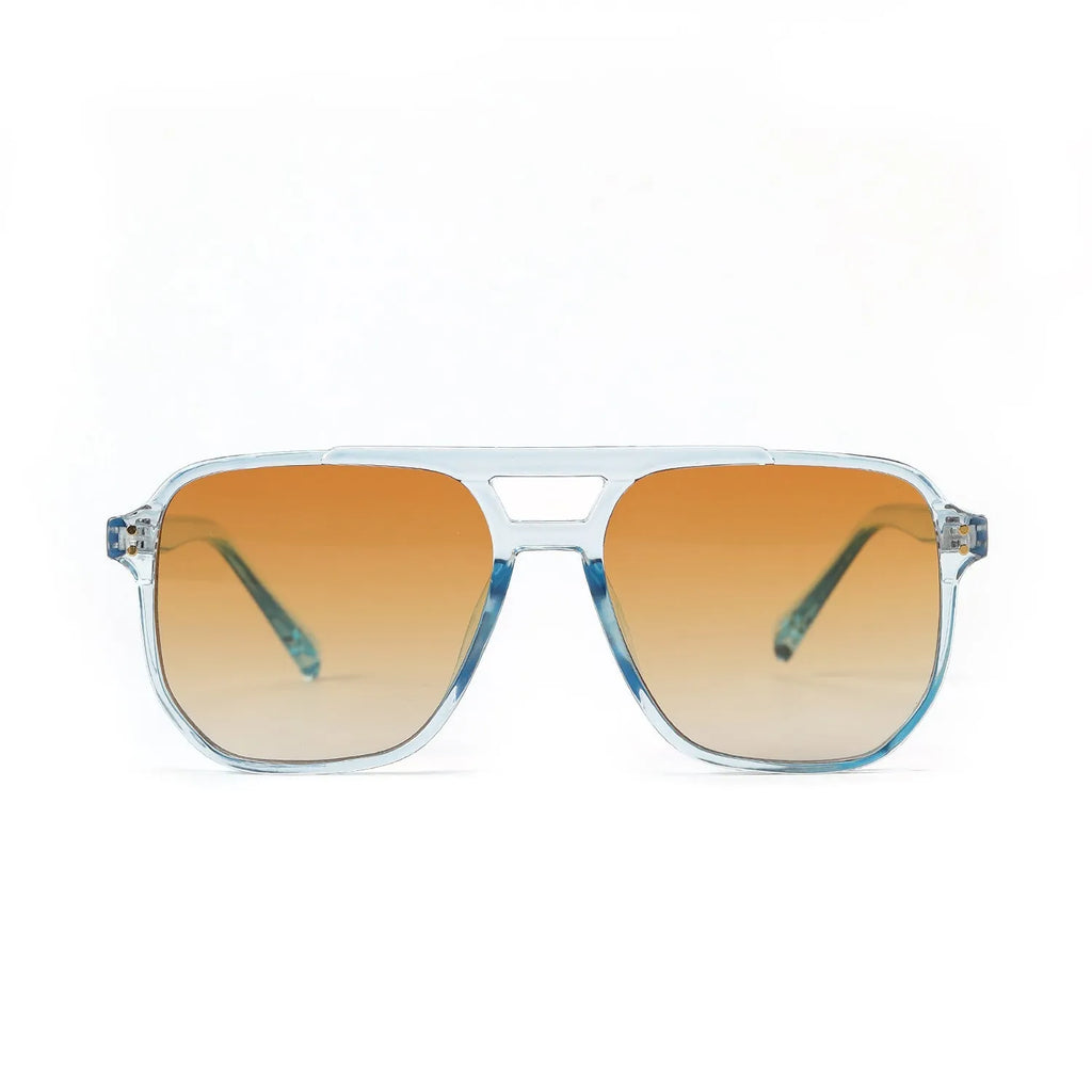 Women's square double beam fashion sunglasses with UV400 protection in various colour options