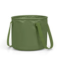 Outdoor folding telescopic duct in army green, 13L size, showing collapsed and extended positions on a plain background
