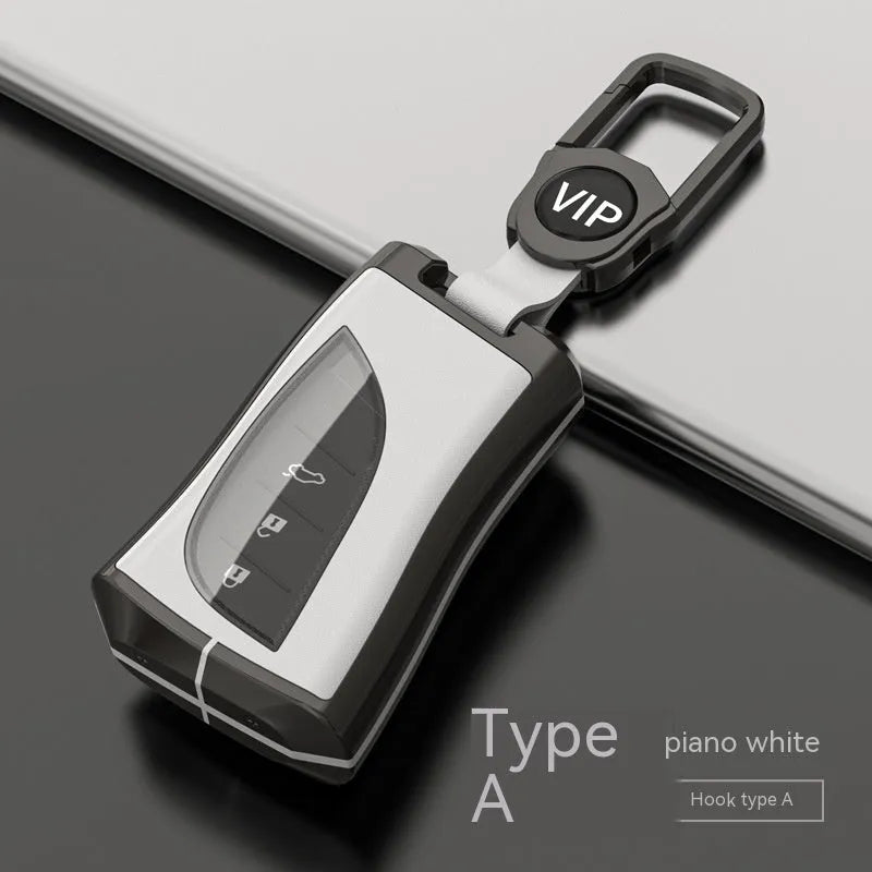 Zinc alloy and TPU Lexus A series key case cover in black with belt buckle attachment