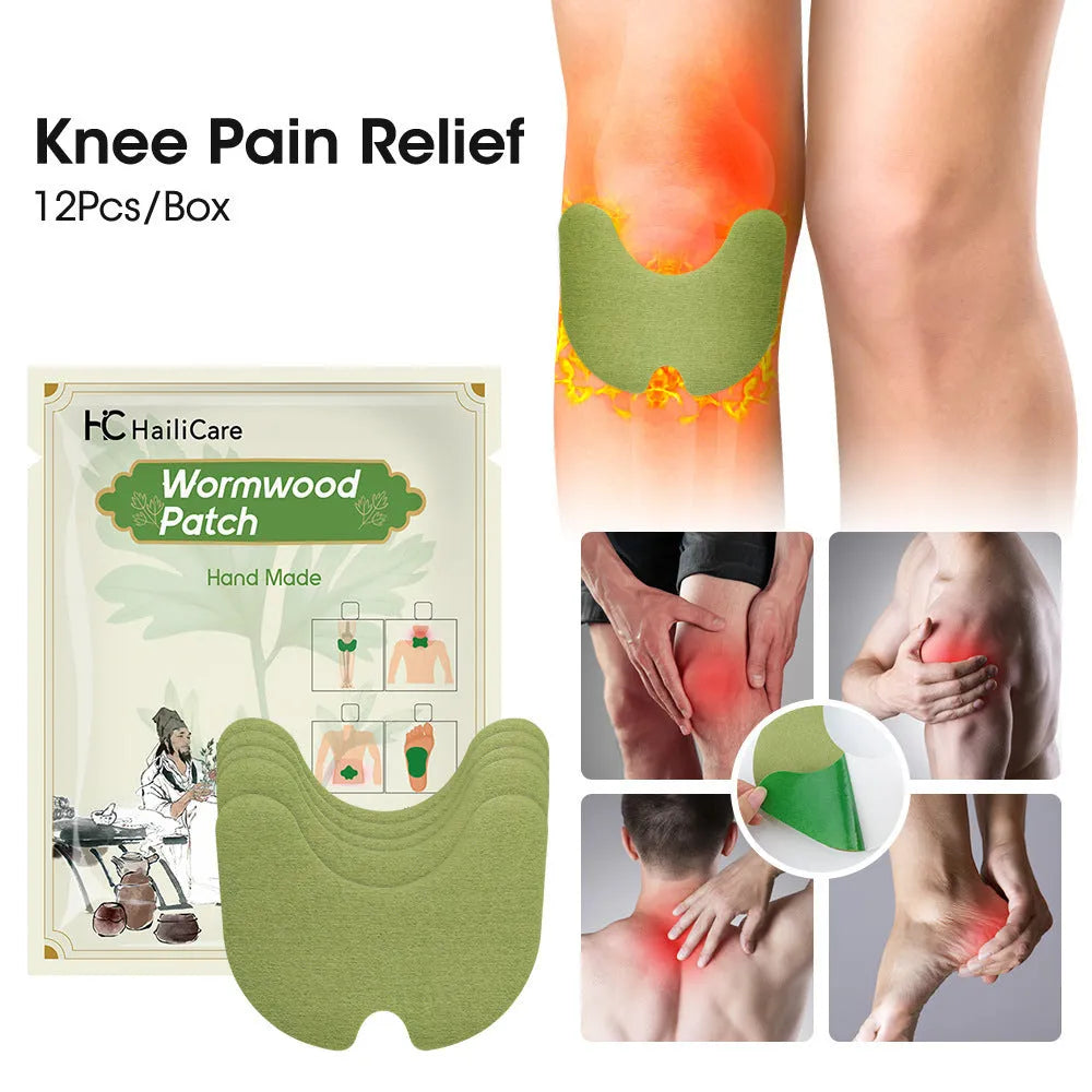 Chinese mugwort paste knee lumbar cervical foot patch 12 stickers bag with herbal ingredients
