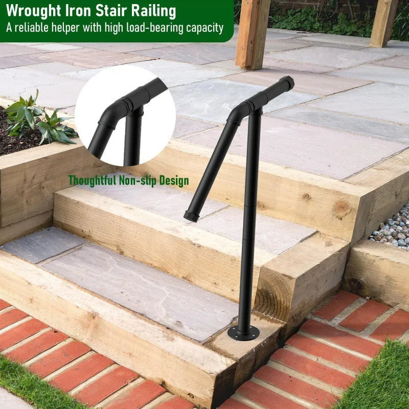 Black metal American-style ladder support bracket for wall-mounted loft ladders