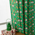 Christmas snowman and angel printed curtain in red or green with windproof semi-shade function