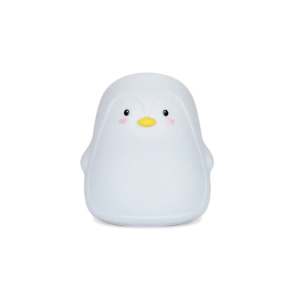 Penguin night light in white, silicone and ABS, 118x110x132mm, with USB cable and colour box