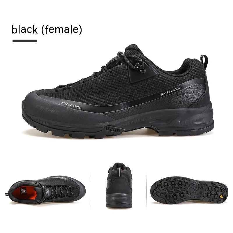 Men's low-top mountain climbing shoes with leather mesh upper and non-slip rubber outsole