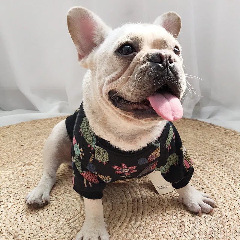 Cotton casual bipod clothing for cats and dogs in black, purple, and yellow, sizes S to 4XL matching parent-child outfits