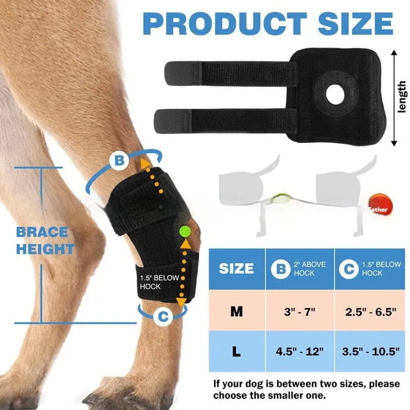 Black polyester dog leg guard for joint protection and ACL recovery in three sizes