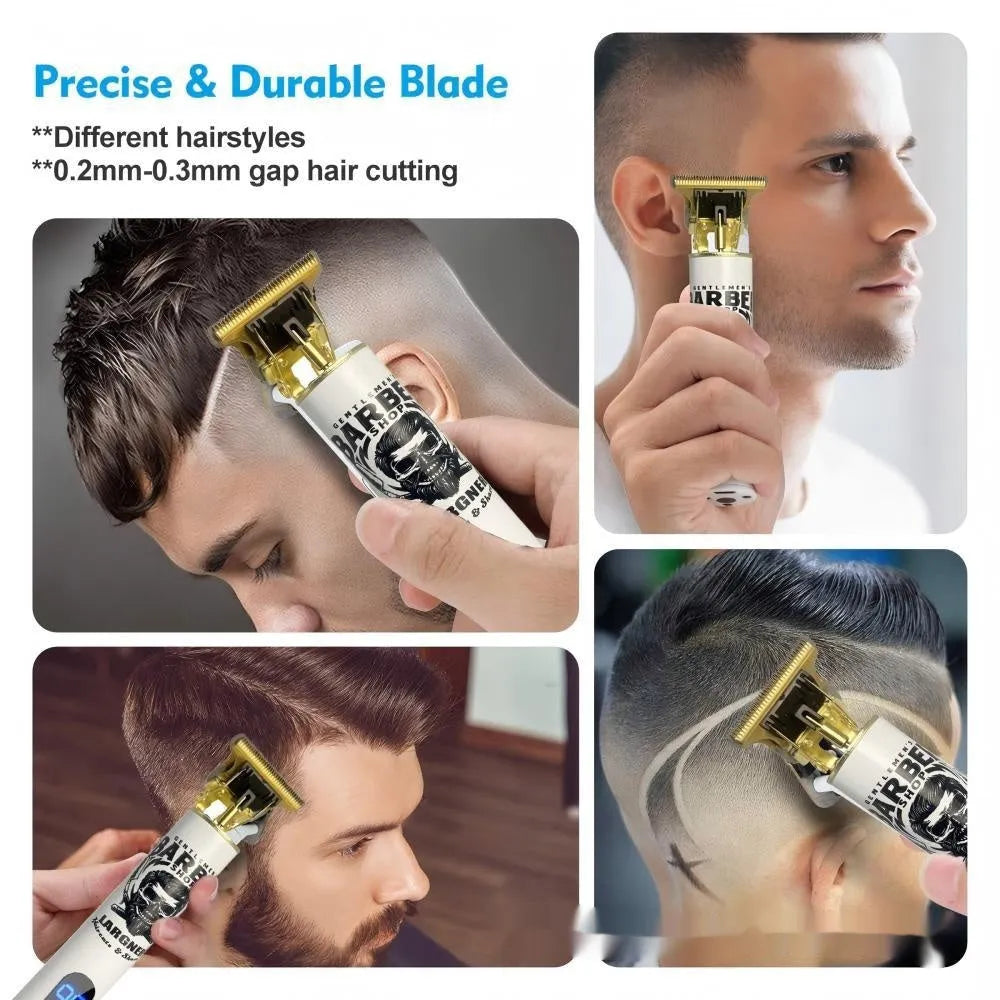 USB rechargeable hair clipper with stainless steel cutter head and four guide combs