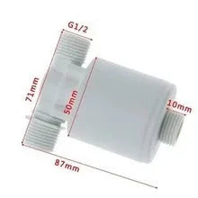 White nylon automatic float valve with 1 inch thread for water level control