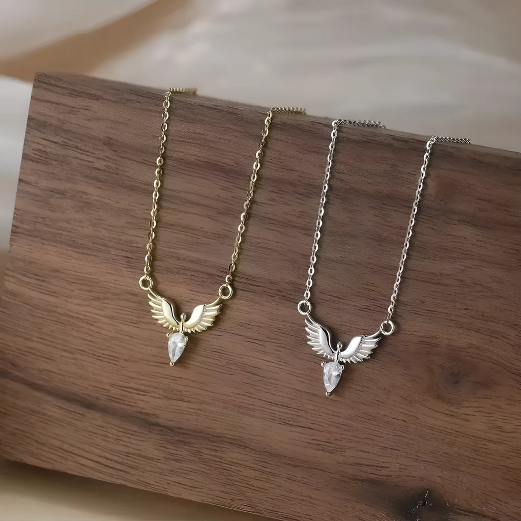 925 sterling silver eagle pendant necklace with adjustable O-ring chain in white gold finish