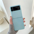 Samsung Z Flip3 ultra-thin PC phone case in seven colour options showing front and back views