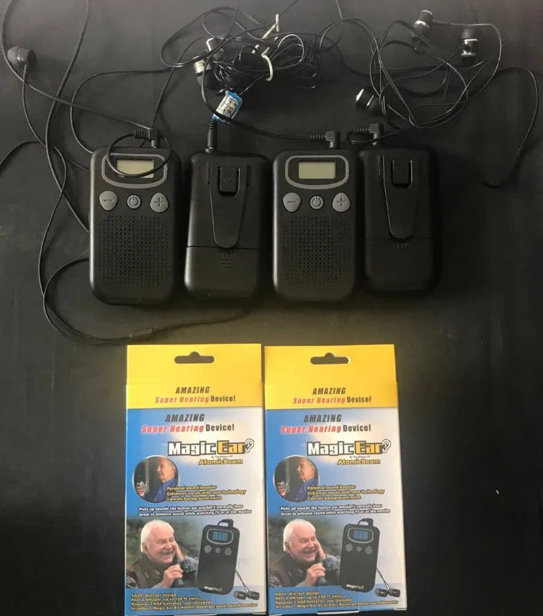 Digital hearing aid for elderly rechargeable compact mobile sound amplifier device