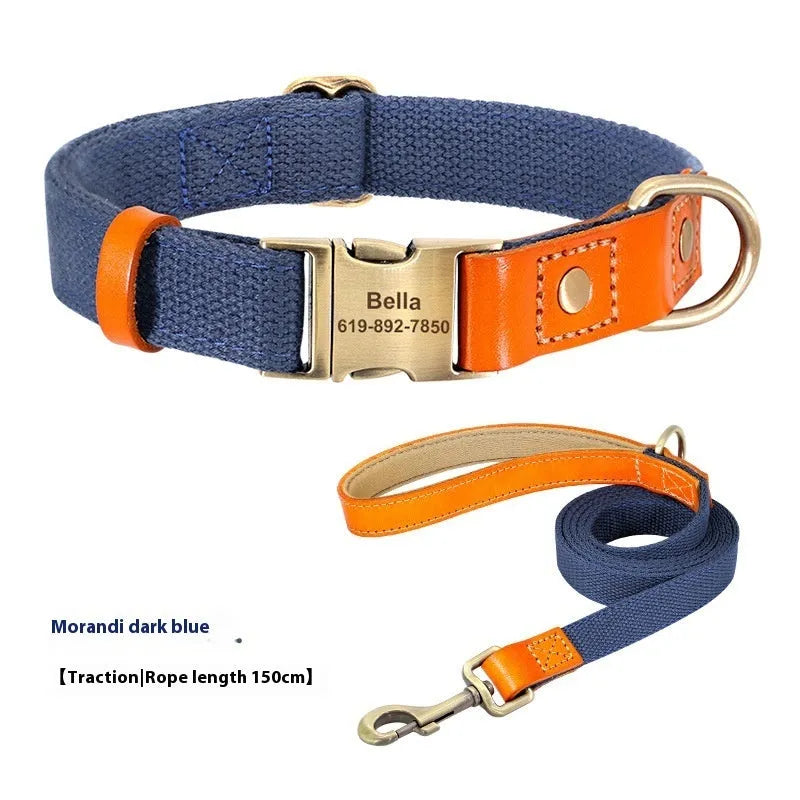 Small dog mohair collar and matching traction rope set in six colour options with adjustable sizing