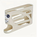 Rolling slide egg storage box for refrigerator, plastic 4 layer, beige colour