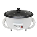 White electric coffee roasting machine with 750g capacity drum roaster for home use