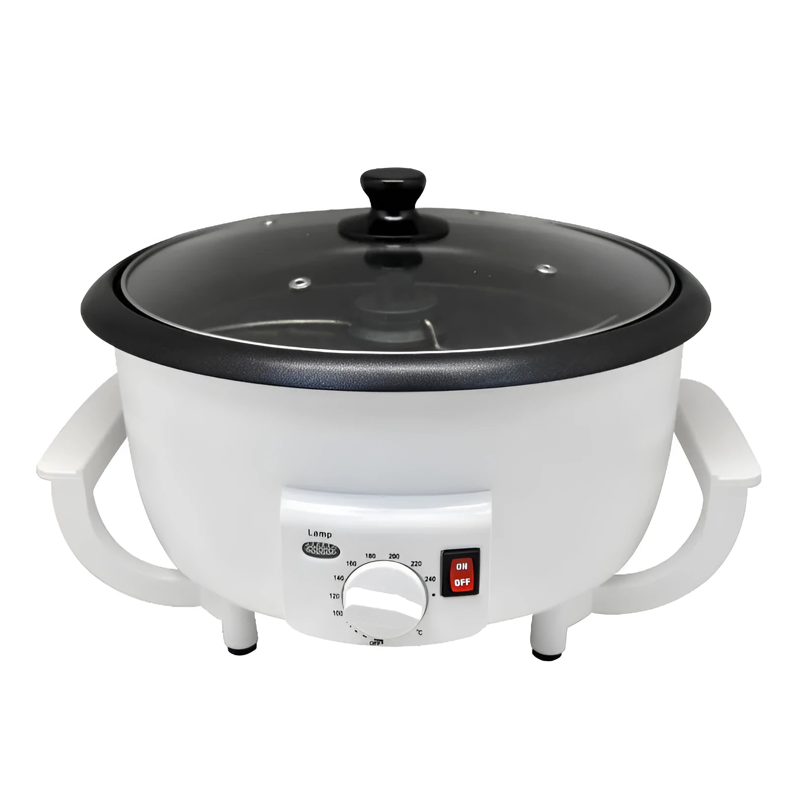 White electric coffee roasting machine with 750g capacity drum roaster for home use