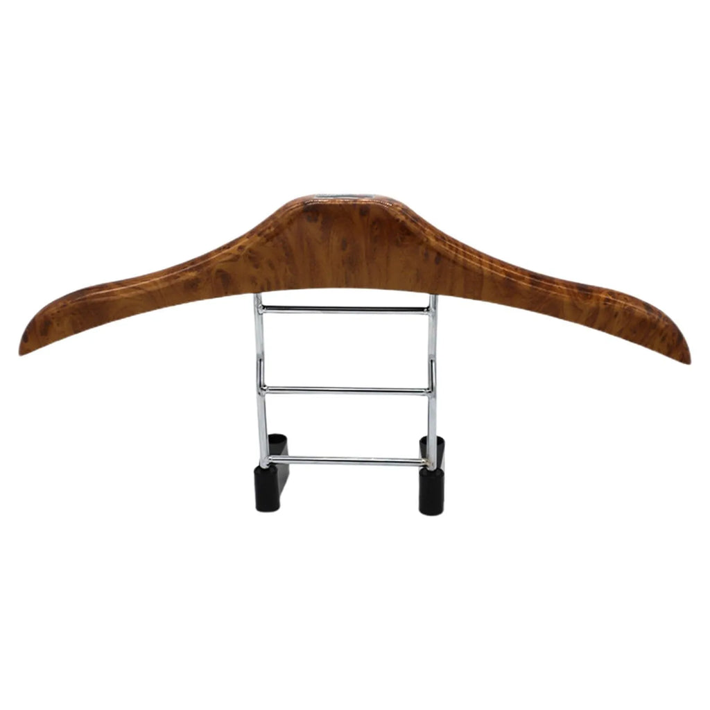Wood yellow stainless steel car hanger measuring 46.5 x 23cm with detachable hooks