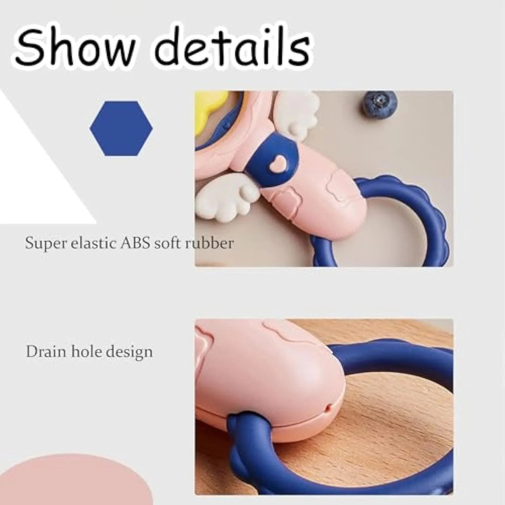 Pink interactive dog toy set for large breeds with chew-resistant squeaky toys and dental cleaning features