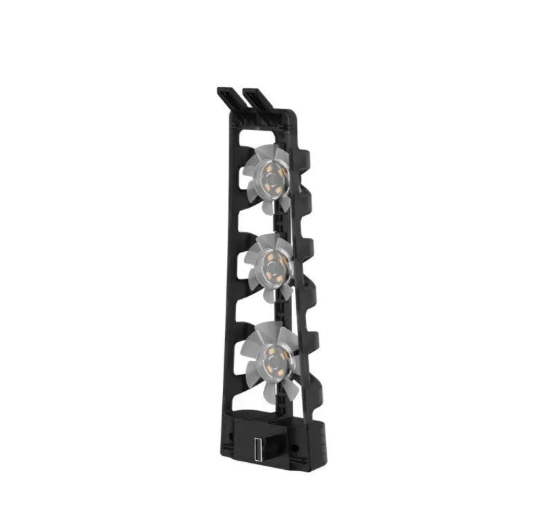 White PS5 rear cooling fan measuring 6.5x4x23.2cm on a plain background