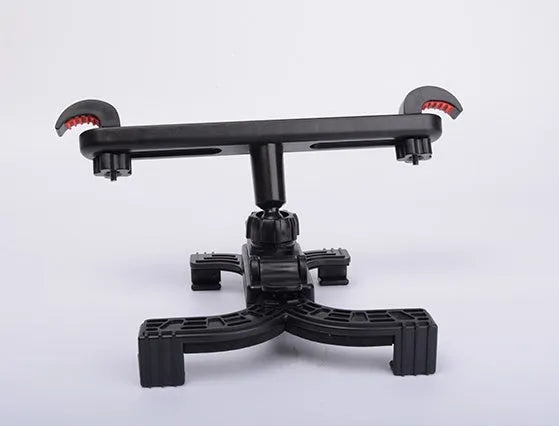 Universal tablet holder for car rear seat, black, rotary bracket, 121x270mm, attached to headrest