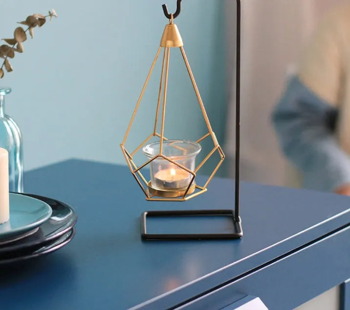 Nordic iron candle holder for block candles, available in single, double, or triple side-by-side styles