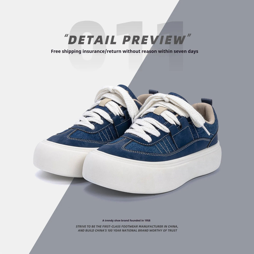 Raise The Bottom canvas shoes for men black low-top platform lace-up sneakers with breathable mesh lining