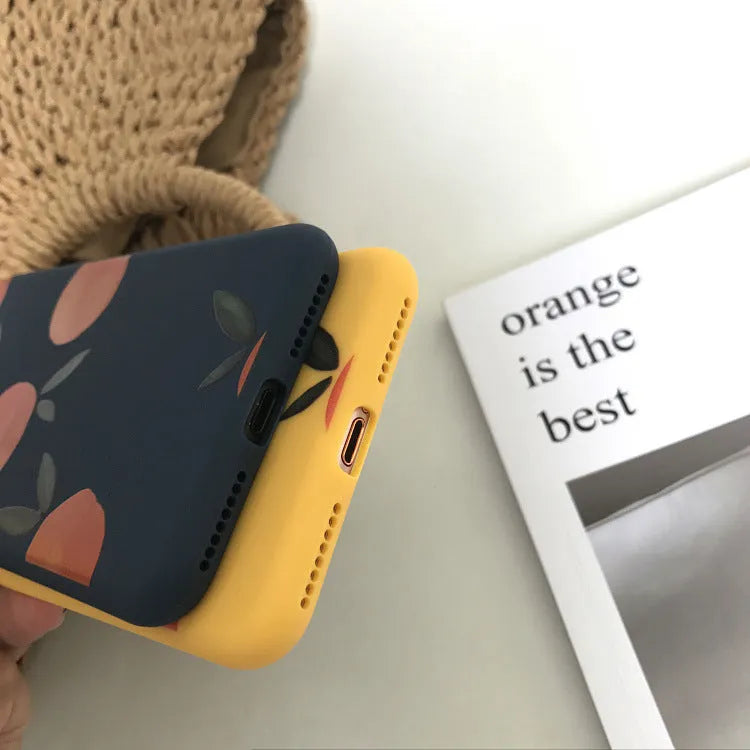 Orange TPU matte phone case for iPhone with shockproof silicone soft shell