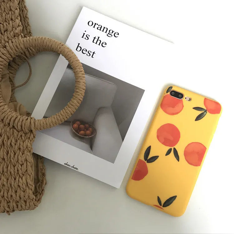 Orange TPU matte phone case for iPhone with shockproof silicone soft shell