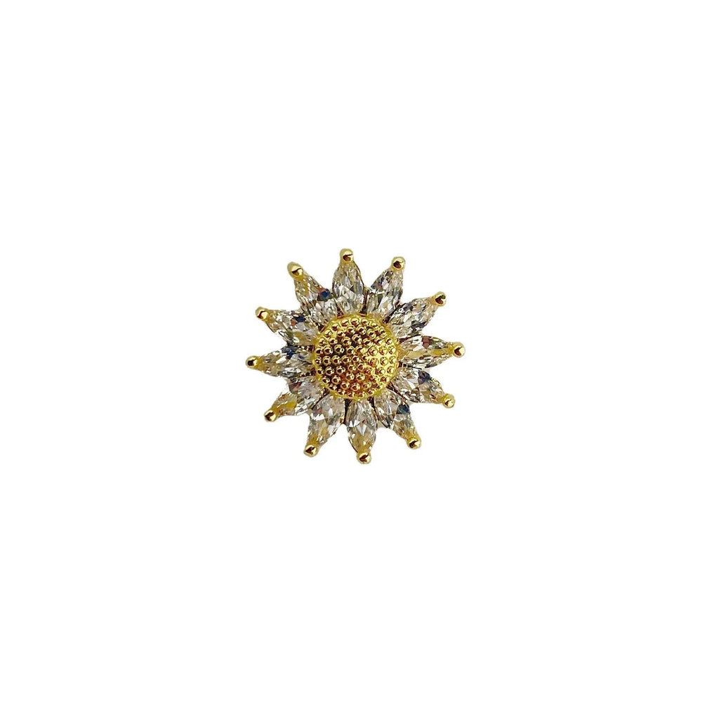Geometric copper decorative brooch for women with electroplated finish in one of six colour options