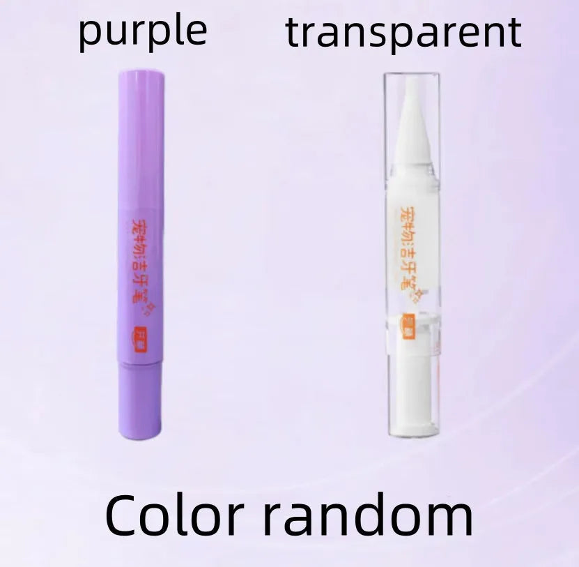Pet toothbrush pen applicator with brush tip for dental gel application on dog and cat teeth