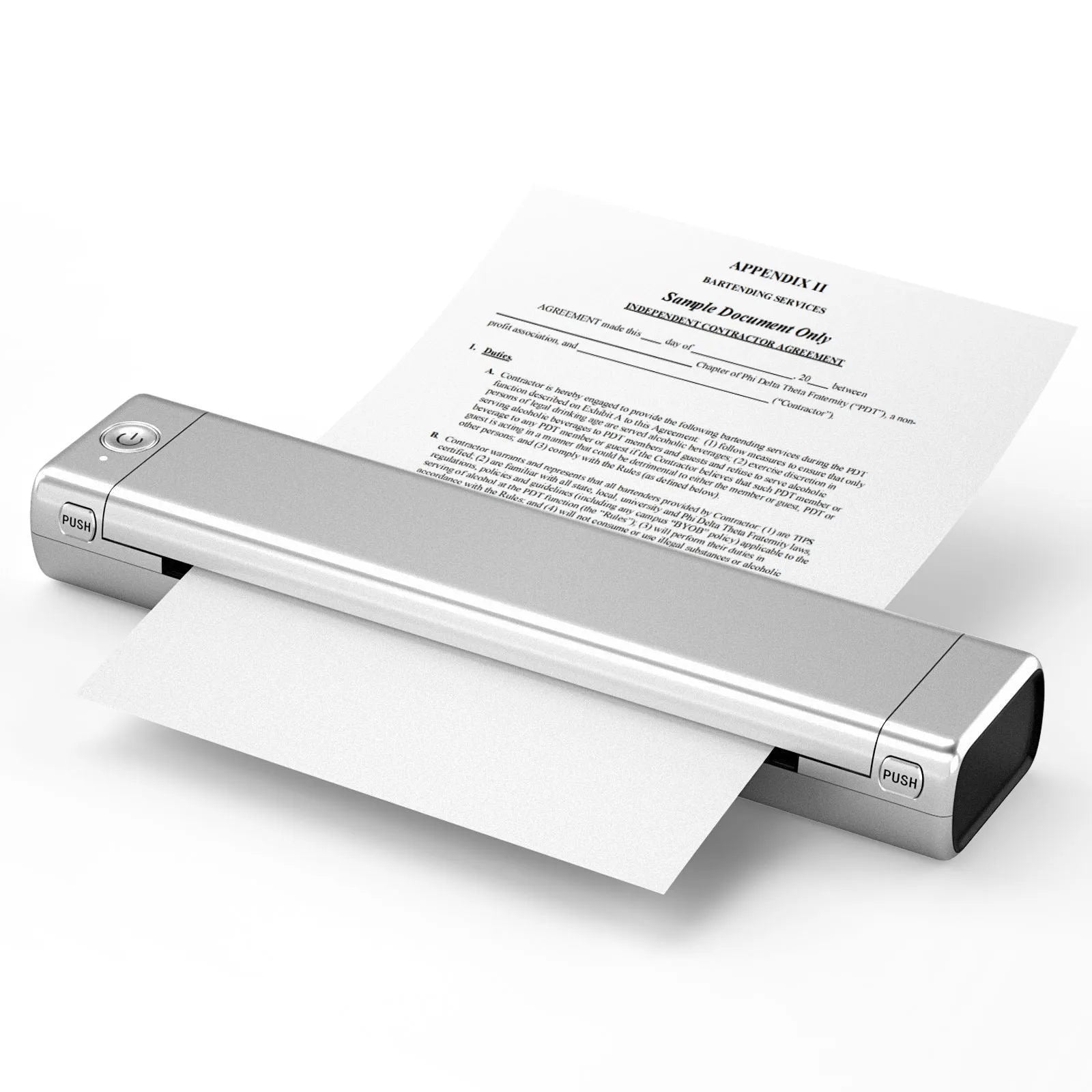 Phomemo M08F A4 portable thermal printer in white with Bluetooth and USB connectivity