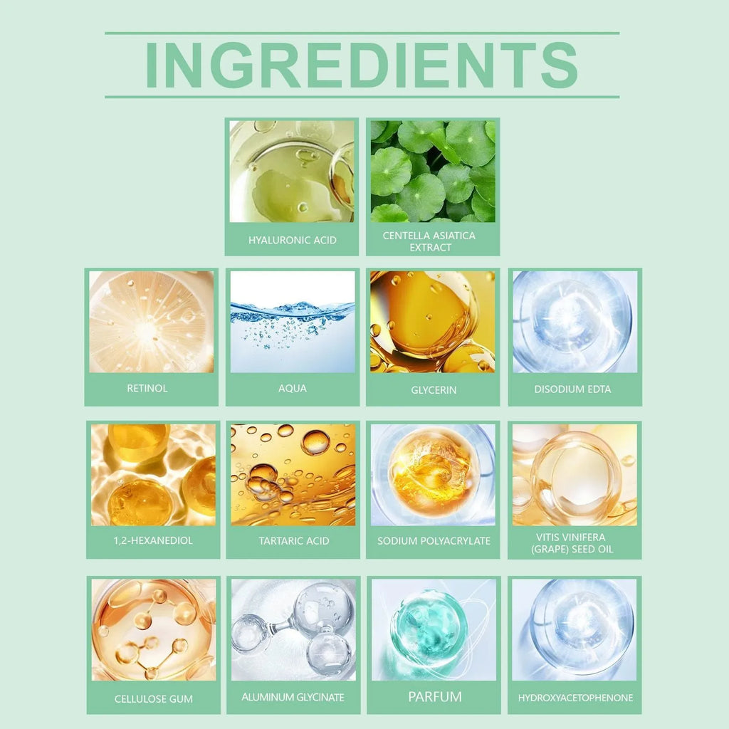 Retinol hydrating face mask with hyaluronic acid and Centella asiatica extract in single and four-piece pack