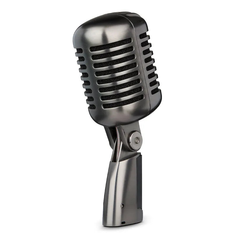 Retro-style wireless condenser microphone with cardioid pattern for vocal recording and K-song