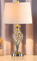 European-style alloy USB table lamp with touch sensor control for dimmable cold and warm light
