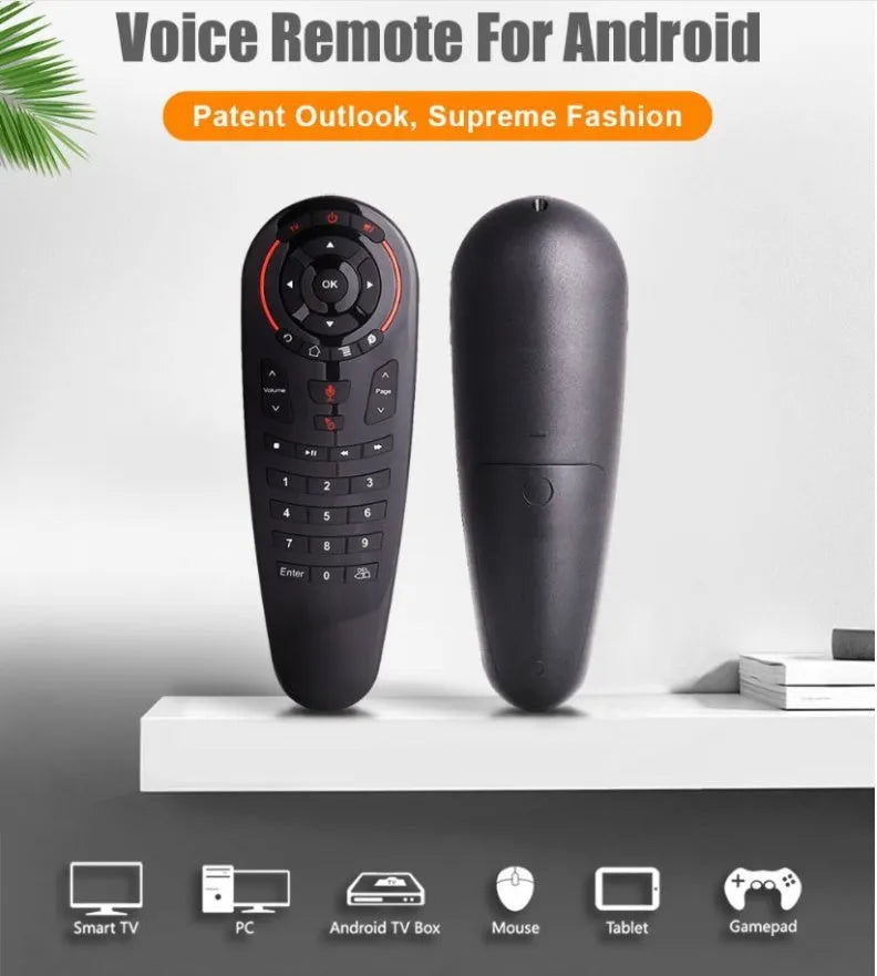 G30 wireless air mouse keyboard remote control with nano receiver on desk
